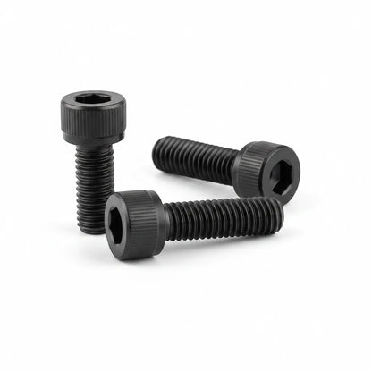 DIY AUTOMATIONS M8x12 black oxide alloy steel socket head cap screws with hex drive for mechanical assemblies.