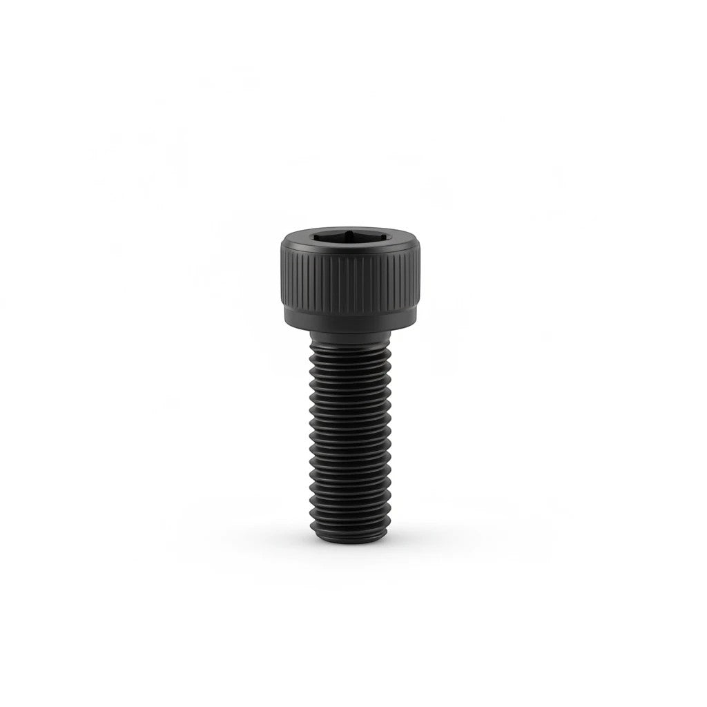 DIY AUTOMATIONS black M8x20 socket head screw with a knurled head for industrial assembly and fastening.
