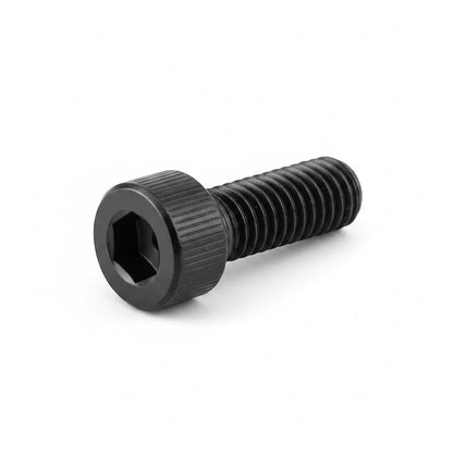 DIY AUTOMATIONS black M8x25 socket head screw with a knurled cylindrical head for industrial fastening applications.