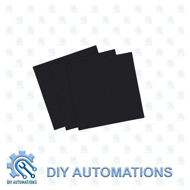 DIY Automations black magnetic plate, 200x200mm, ideal for 3D machine parts and electronics.