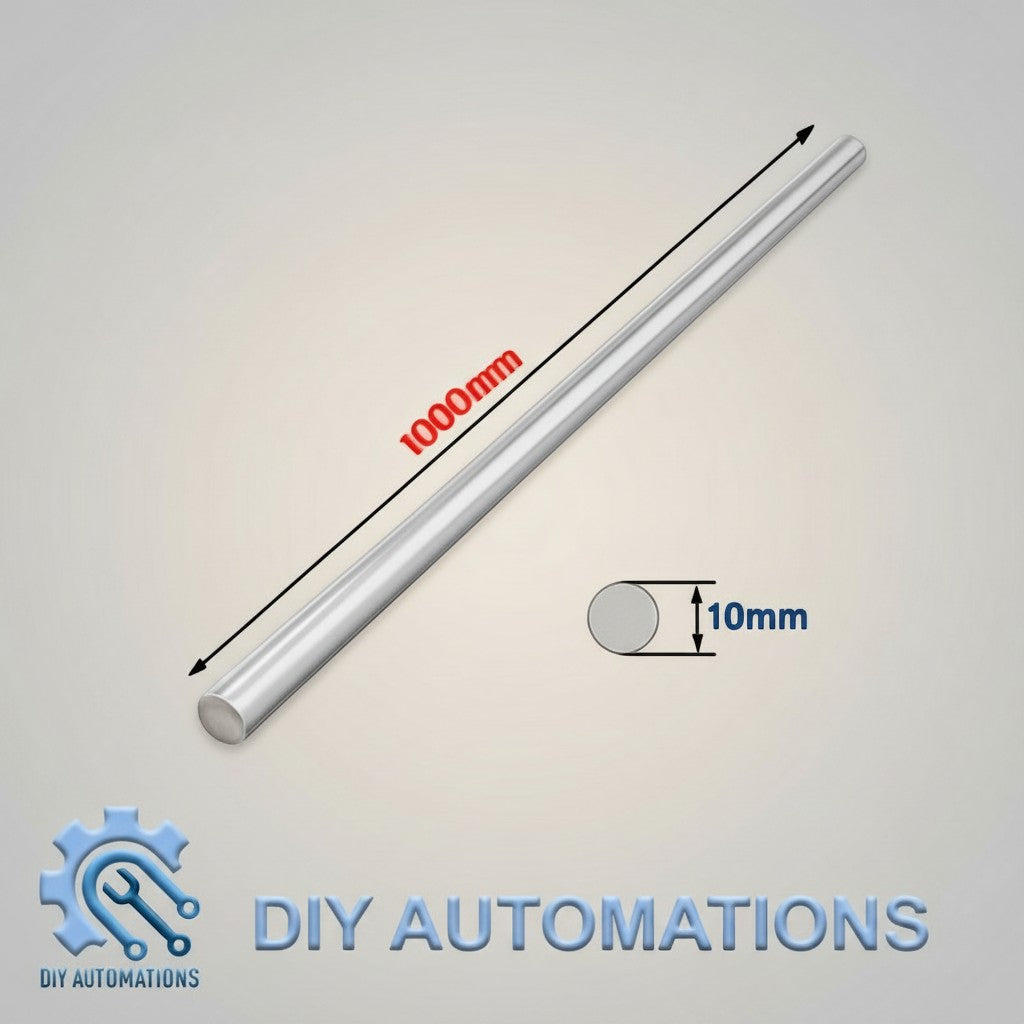 DIY AUTOMATIONS 1000mm metal rod with 10mm diameter, ideal for DIY and industrial projects.