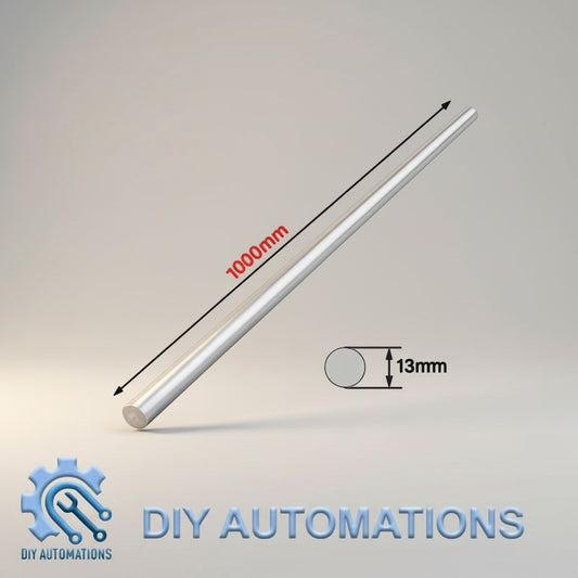 DIY AUTOMATIONS 1000mm long, 13mm diameter metal rod for DIY and industrial applications.