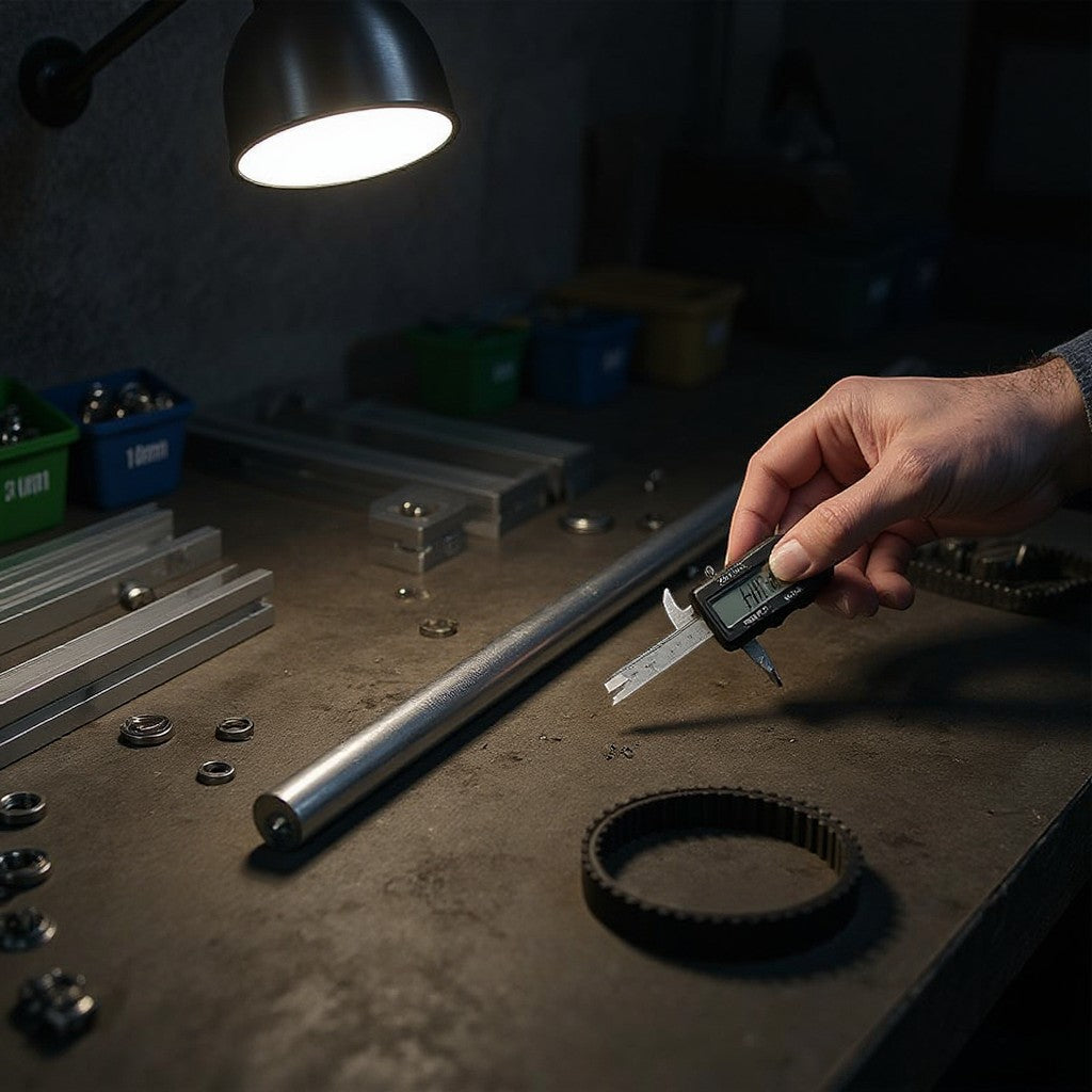DIY AUTOMATIONS 16x1000mm round metal rod, measured with digital calipers. Ideal for DIY and automation projects.