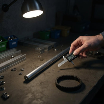 DIY AUTOMATIONS 16x1000mm round metal rod, measured with digital calipers. Ideal for DIY and automation projects.