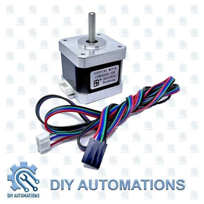 DIY Automations NEMA 17 stepper motor, 42x40mm, with multi-colored wires and connectors.