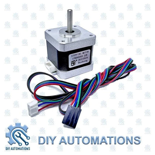 DIY Automations NEMA 17 stepper motor, 42x40mm, with multi-colored wires and connectors.