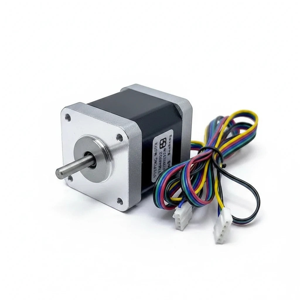 DIY AUTOMATIONS Nema 17 stepper motor with aluminum casing and multi-colored wiring harness for 3D printers