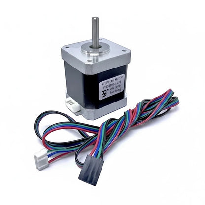 DIY AUTOMATIONS Nema 17 stepper motor with aluminum casing and multi-colored wiring harness for 3D printers and CNC
