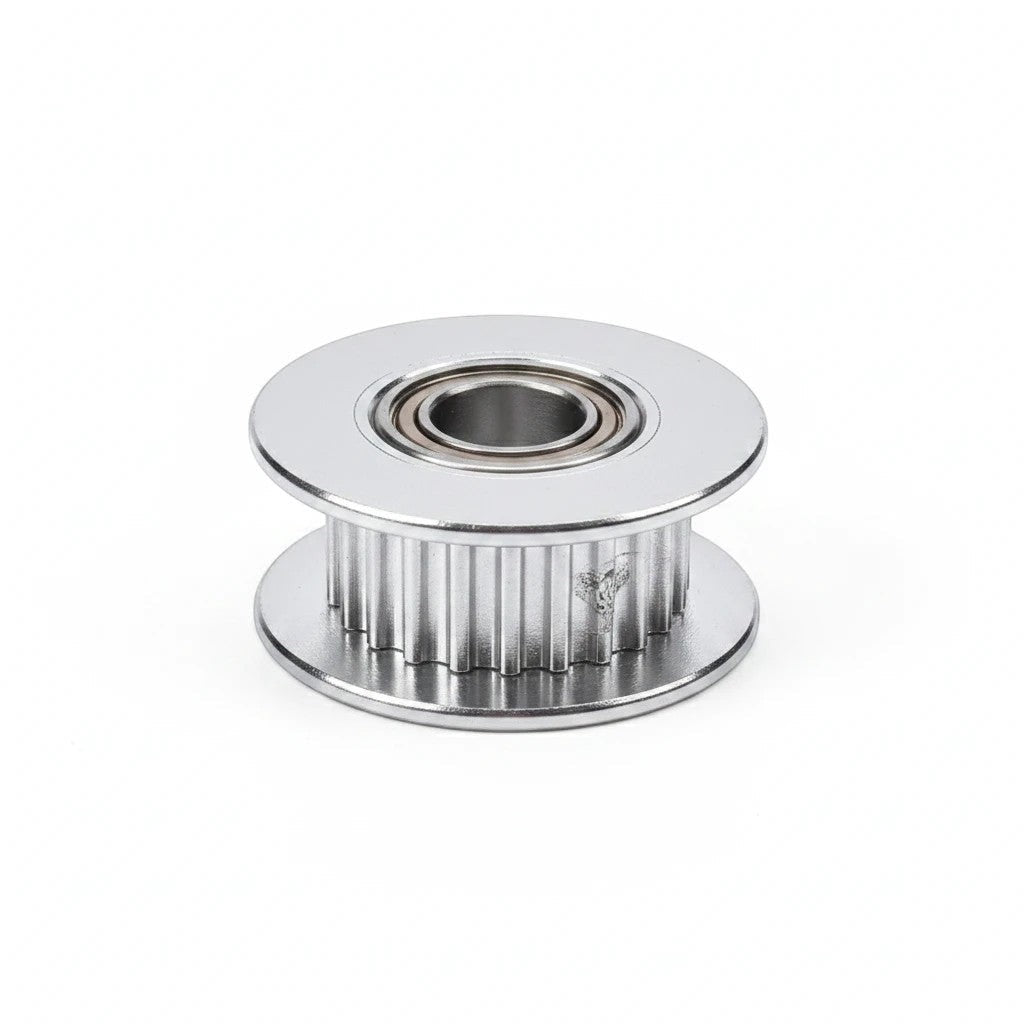 DIY AUTOMATIONS silver 20-tooth GT2 idler pulley with integrated bearing for 6mm wide 3D printer timing belts