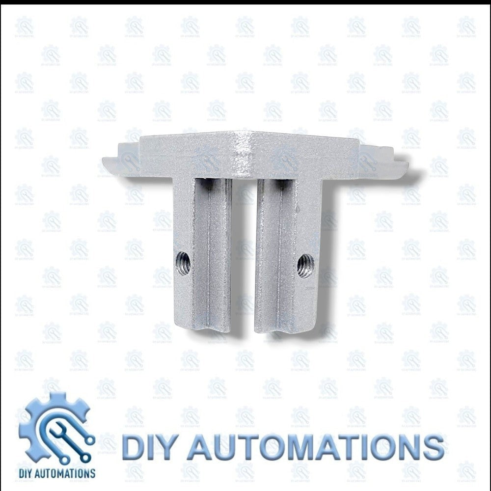 DIY Automations silver aluminum 3-way corner connector bracket for 20mm extrusions, 40x40 size.