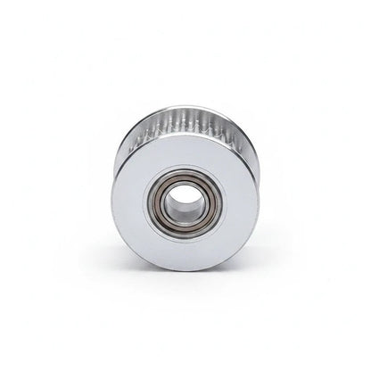 DIY AUTOMATIONS 20-tooth silver aluminum idler pulley with integrated bearing for 6mm GT2 timing belts