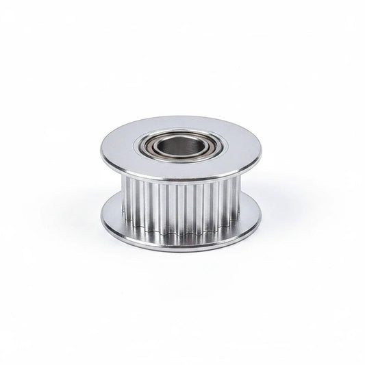 DIY AUTOMATIONS silver 20-tooth aluminum idler pulley for 6mm GT2 timing belts with integrated bearing