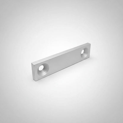 DIY AUTOMATIONS silver aluminum mounting bracket, 20x80mm, with two 6mm holes spaced 80mm apart.