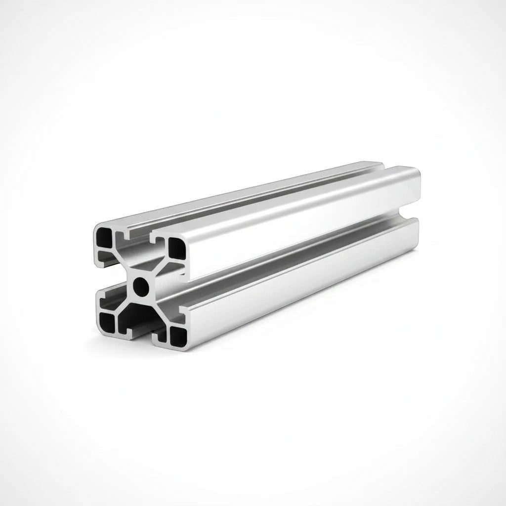 DIY AUTOMATIONS 40x40mm silver anodized aluminum T-slot extrusion profile for industrial framing and DIY projects.