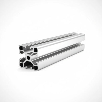 DIY AUTOMATIONS 40x40mm silver anodized aluminum T-slot extrusion profile for industrial framing and DIY projects.