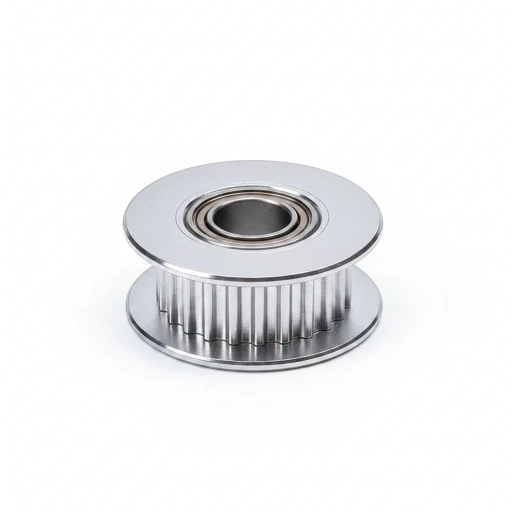 DIY AUTOMATIONS silver aluminum 20-tooth GT2 idler pulley with integrated bearing for 6mm timing belts