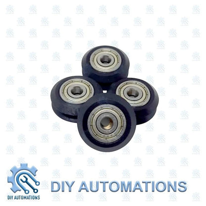 DIY Automations Solid V wheel kit with bearings for V-Slot aluminum rails, ideal for 3D printers and CNC machines.