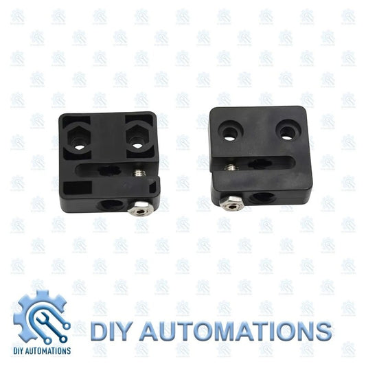 DIY Automations T8 block for 3D printer extruders, black plastic, 2mm x 8mm lead screw compatibility.