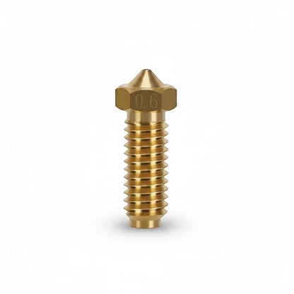DIY AUTOMATIONS 0.6mm brass Volcano 3D printer extruder nozzle for precise filament extrusion and thermal performance.