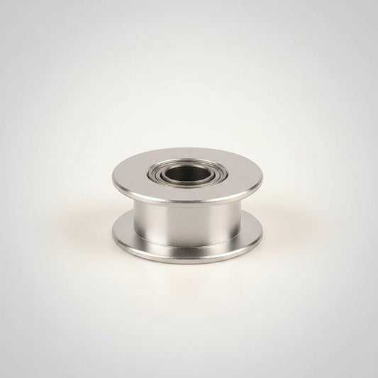 DIY AUTOMATIONSH aluminum idler pulley wheel with integrated bearing for 6mm GT2 belts, 16 teeth, 3mm bore, silver.