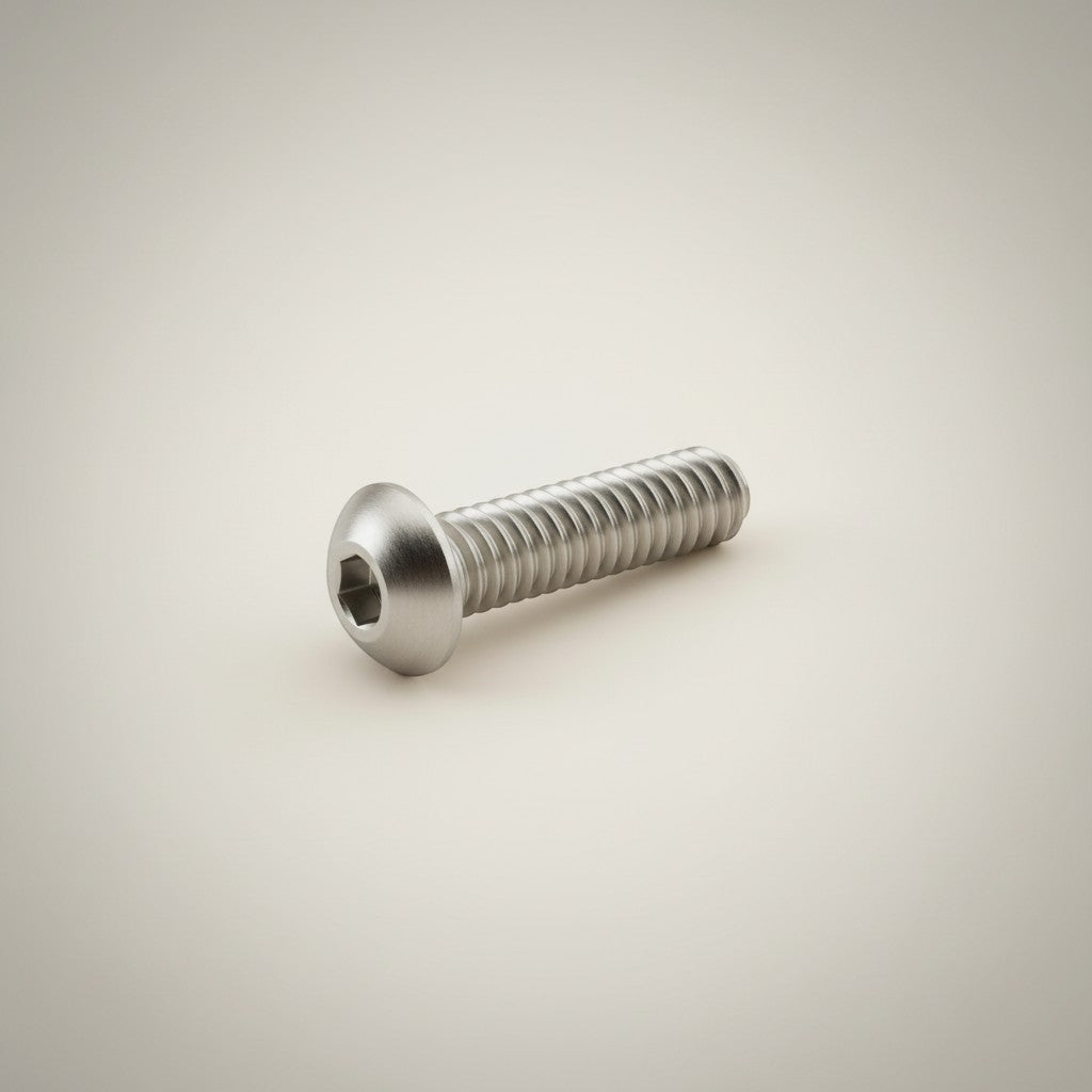 DIY AUTOMATIONSH M6x35mm silver stainless steel button head socket cap screw with internal hex drive.