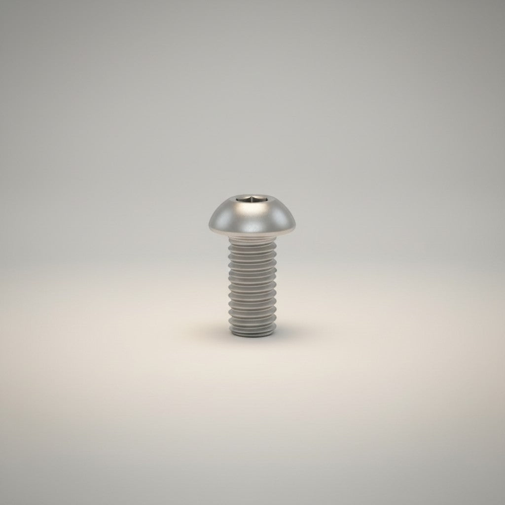 DIY AUTOMATIONSH M6x30mm silver stainless steel button head socket cap screw with hexagonal drive.