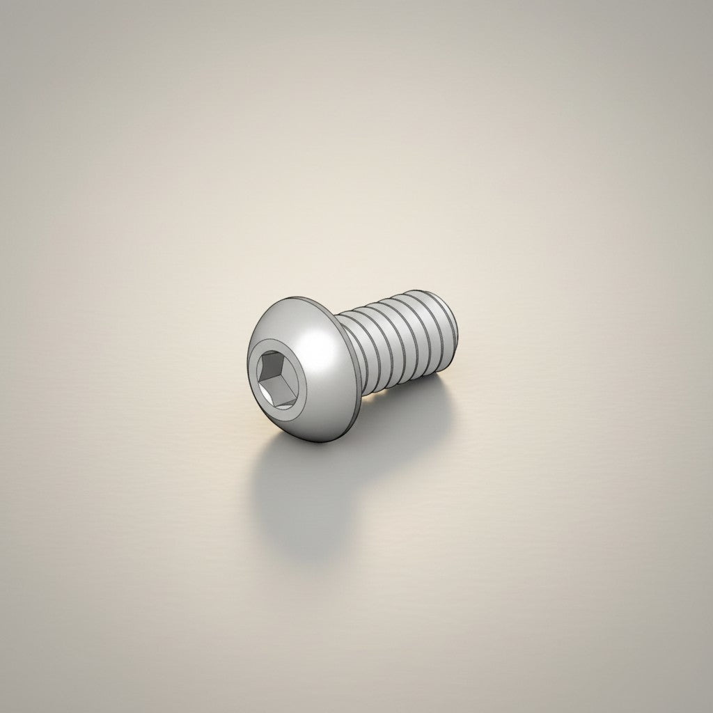 DIY AUTOMATIONSH M6x30mm silver stainless steel button head socket cap screw with hexagonal drive.