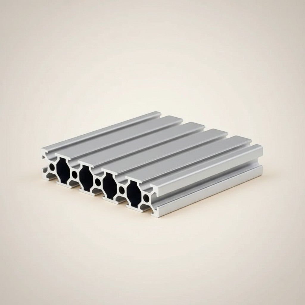 DIY AUTOMATIONSH T-20100 silver aluminum extrusion profile with T-slot design, 1000mm length.