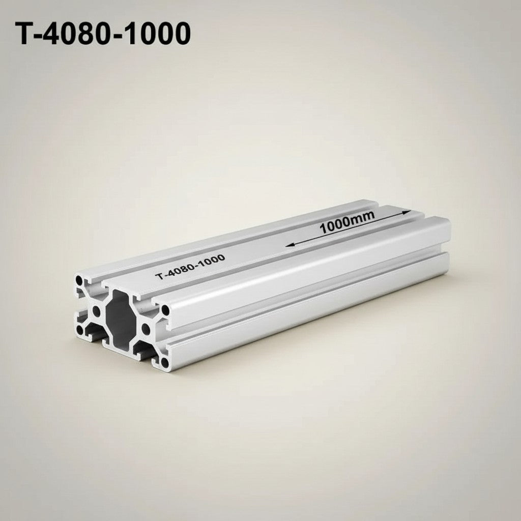 DIY AUTOMATION 4080 aluminum extrusion profile, 1000mm length, T-slot design for custom frames and automation equipment.