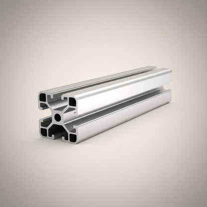 DIY AUTOMATION silver anodized aluminum T-slot extrusion profile, 40x40mm, for industrial and DIY projects.