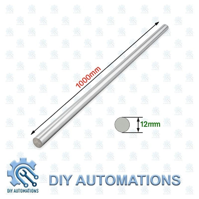 DIY Automations 12mm x 1000mm silver linear rod for motion systems