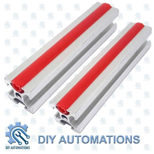 DIY Automations aluminum extrusion profile with red decorative strip, 2020 series, 6x8x8 size.