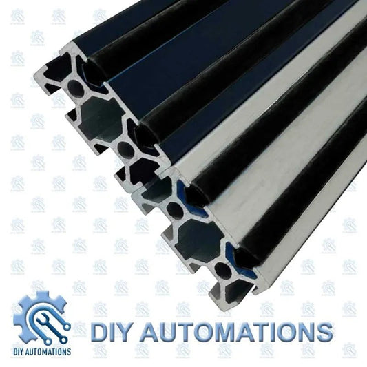 DIY Automations black 4040 aluminum extrusion profile, 8x10x10mm, for industrial automation and framing.