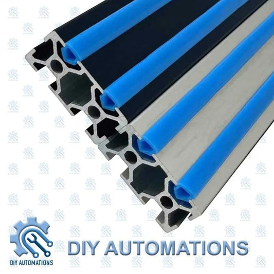 DIY Automations blue extrusion decoration strip 4040, aluminium profile with blue inserts.