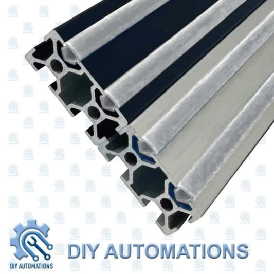 DIY Automations STRIP 2020W grey aluminum extrusion profile with T-slots for construction and automation projects.