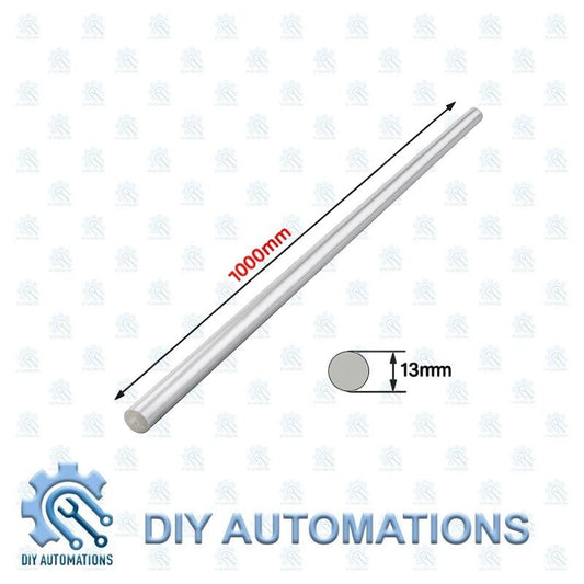DIY Automations 13mm diameter, 1000mm long silver linear rod for motion systems.