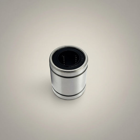DIY AUTOMATIONSH LM 25UU linear motion bearing with silver metal casing and black inner seal.