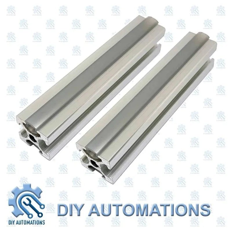 DIY Automations Strip 2020 silver aluminum extrusion profile, 6x8x8 mm, for industrial automation and framing.