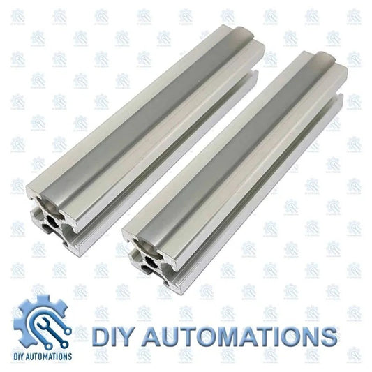 DIY Automations Strip 2020 silver aluminum extrusion profile, 6x8x8 mm, for industrial automation and framing.