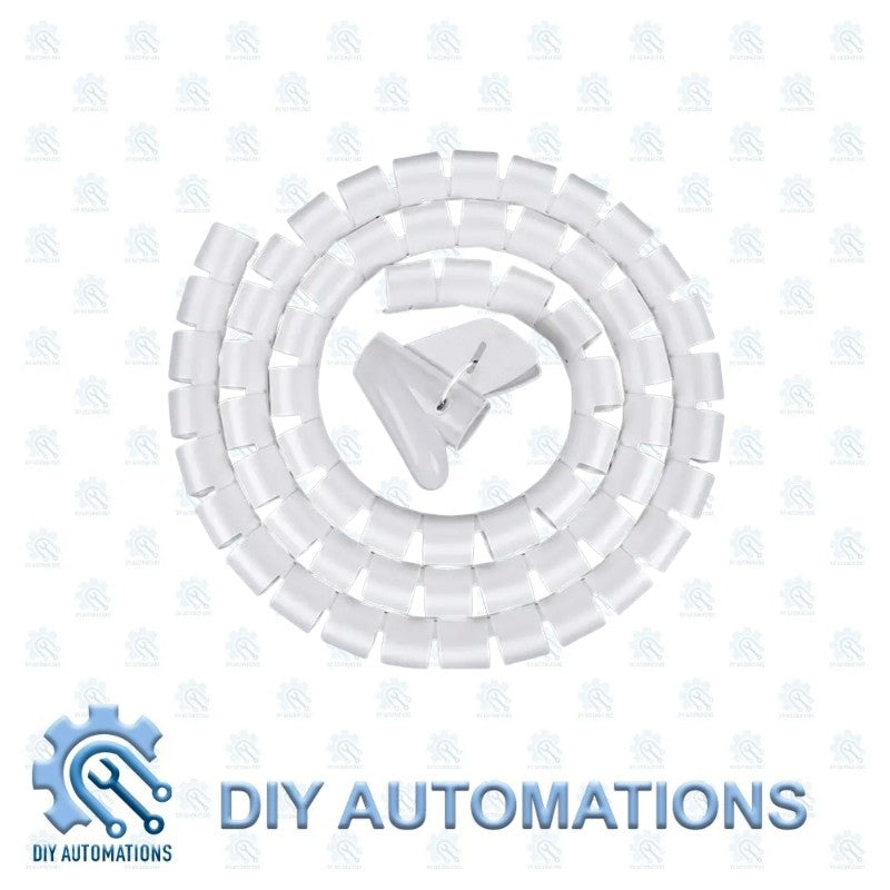 DIY Automations white 10mm spiral cable wrap for organizing wires