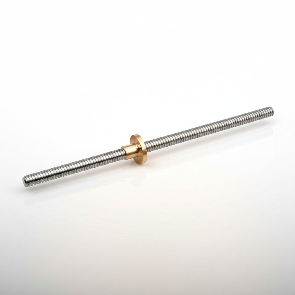DIY AUTOMATIONSH T8 lead screw with a brass round nut, 1000mm length, for 3D printers and CNC machines.