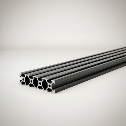 DIY AUTOMATIONS 2080 black aluminum extrusion profile, 2000mm length, V-slot design for custom frames, CNC, 3D printers.