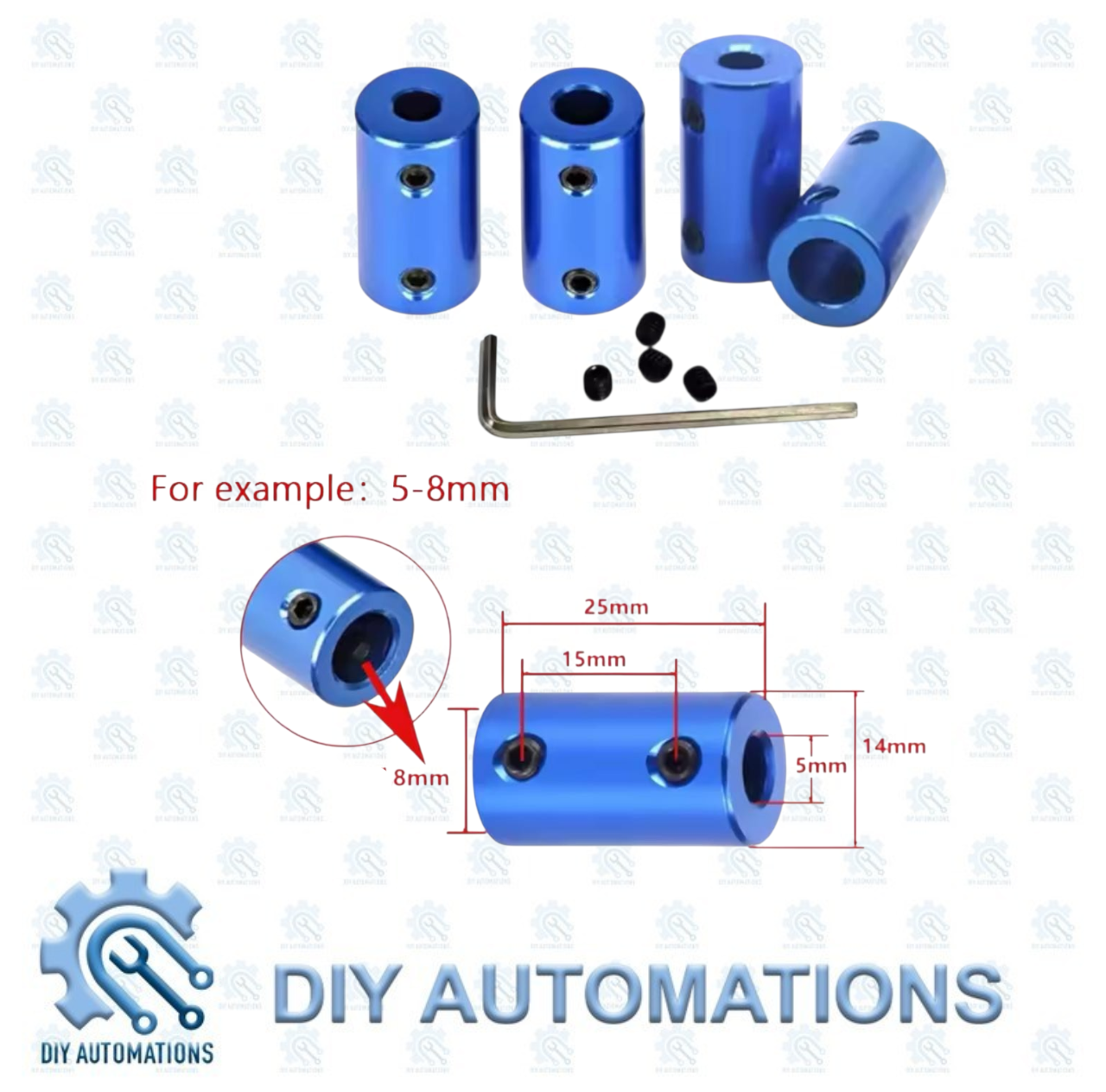 Fixed Coupling D14-25-5-8 (BLUE)  Shaft Coupler For Motor And Shaft Connection