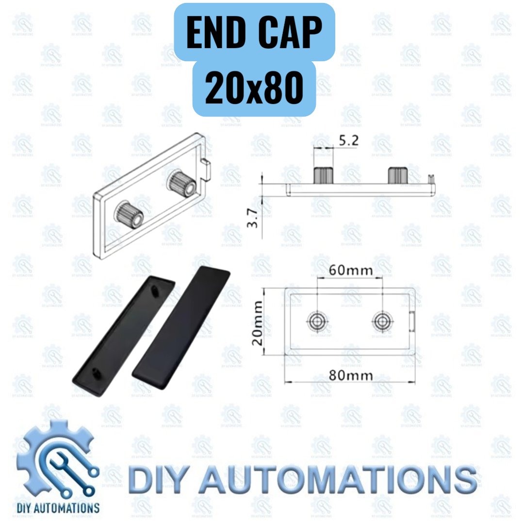 End Cap 20x80 Rectangular Plastic Enclosure Covers