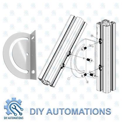 Corner D-Shape 40x40 (SILVER)  Adjustable Mounting Bracket
