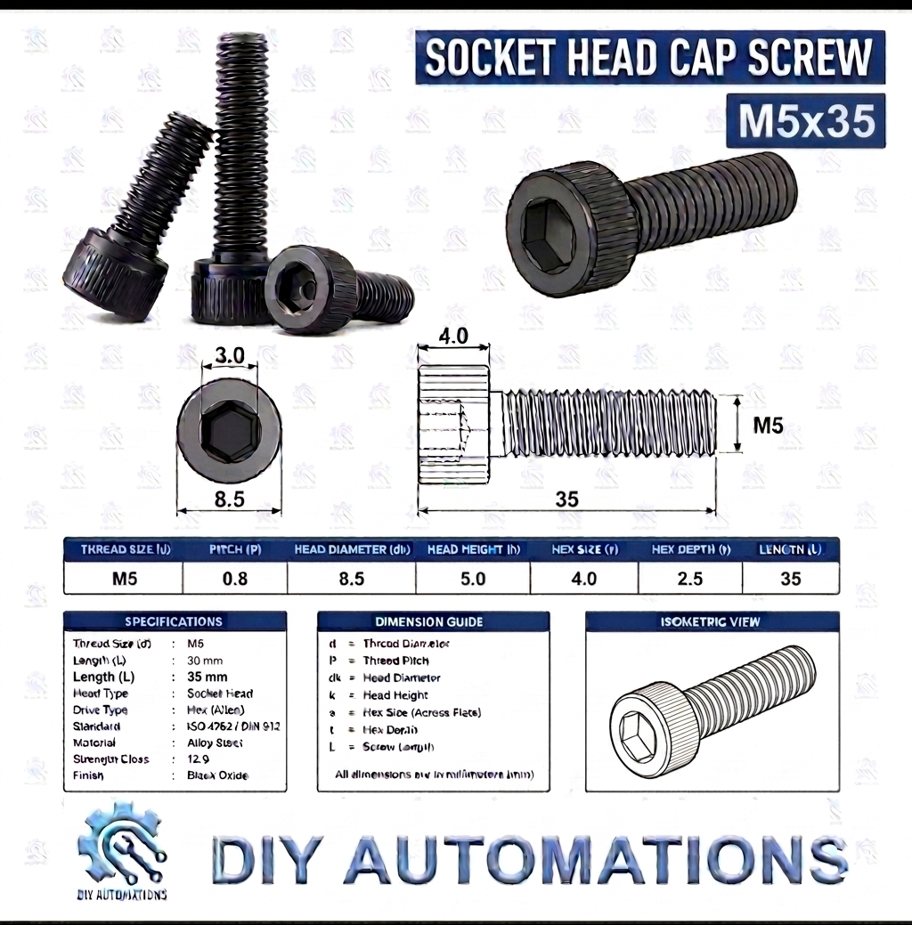 (Socket Head Screw) SHS M5x35 BLACK