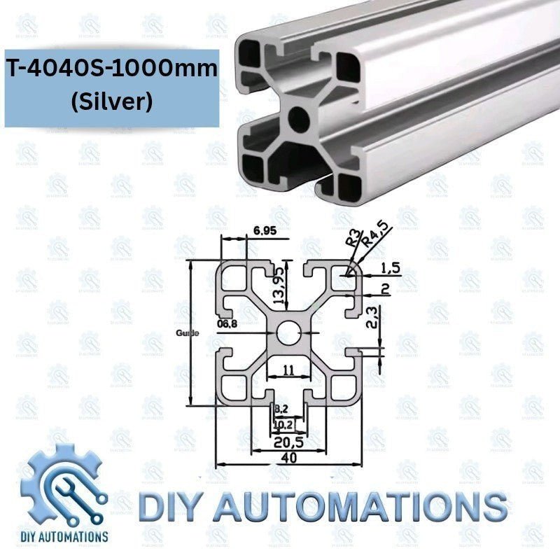 T - 4040S - 1000mm (SILVER) Aluminum Extrusion Profile - DIY AUTOMATIONS
