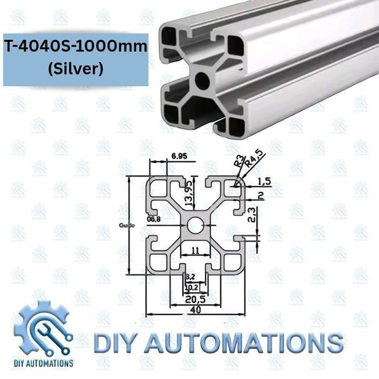 T - 4040S - 1000mm (SILVER) Aluminum Extrusion Profile - DIY AUTOMATIONS